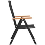 Ensemble de salle à manger de jardin 7 pcs Noir et marron – Image 6