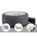 Kit spa gonflable Intex PureSpa Access rond Bulles 4 places + 6 filtres + Kit d'entretien + Porte-verre