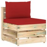 Salon de jardin 12 pcs avec coussins Bois imprégné de vert – Image 6