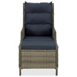 Salon de jardin 3 pcs avec coussins Résine tressée Marron – Image 5