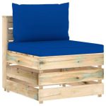 Salon de jardin 7 pcs avec coussins Bois imprégné de vert – Image 6