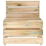 Salon de jardin 9 pcs Bois de pin imprégné de vert – Image 5