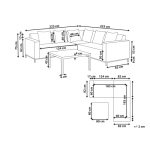 Salon de jardin d'angle droit beige taupe BELIZE – Image 3