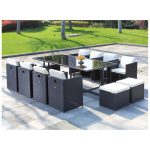 Salon de jardin en résine tressée Artigas II 8-12 places Noir – Image 2