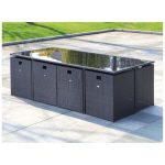 Salon de jardin en résine tressée Artigas II 8-12 places Noir – Image 3