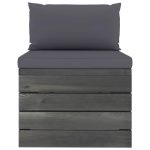 Salon palette de jardin 7 pcs avec coussins Bois de pin massif – Image 6