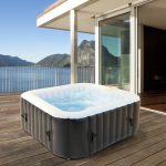 Spa gonflable carré 4 personnes piscine 600L jacuzzi massage extérieur 150x150cm – Image 2
