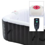 Spa gonflable carré 4 personnes piscine 600L jacuzzi massage extérieur 150x150cm – Image 3