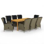 vidaXL Ensemble de salle à manger de jardin 9 pcs Marron